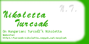 nikoletta turcsak business card